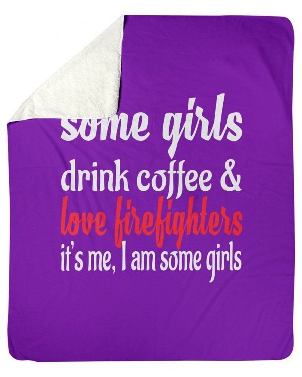 I Love Coffee And Firefighters Fleece Blanket - Image 6