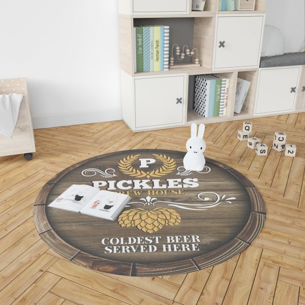 Personalized Brew House Round Mat Round Floor Mat Room Rugs Carpet Outdoor Rug Washable Rugs - Image 2