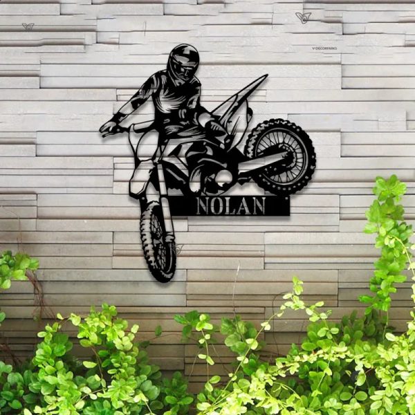 Custom Dirt Bike Metal Wall Art With Led Lights, Personalized Motocros - Image 4