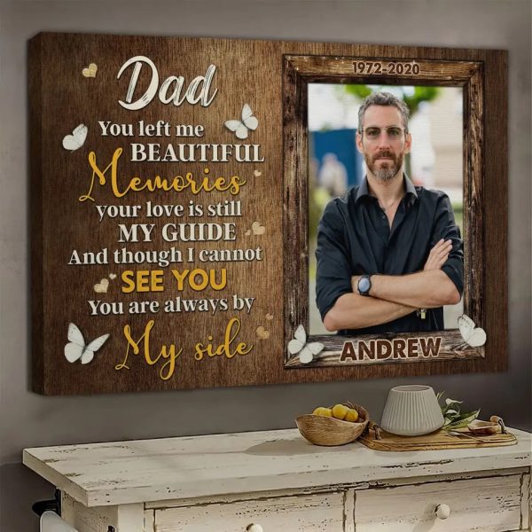 Personalized Canvas Prints, Custom Photo, Picture Gift for Loss of Dad, Memorial Canvas for Dad, Remembrance Gifts For Loss Of Father Dem Canvas - Image 2