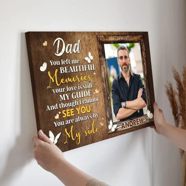 Personalized Canvas Prints, Custom Photo, Picture Gift for Loss of Dad, Memorial Canvas for Dad, Remembrance Gifts For Loss Of Father Dem Canvas - Image 4