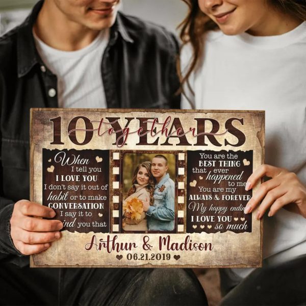 Personalized Canvas Prints, Custom Photos, Couple Gifts, Wedding Gifts, Unique 10 Years Anniversary Gift Dem Canvas - Image 7