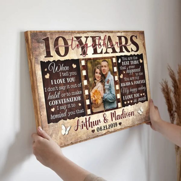 Personalized Canvas Prints, Custom Photos, Couple Gifts, Wedding Gifts, Unique 10 Years Anniversary Gift Dem Canvas