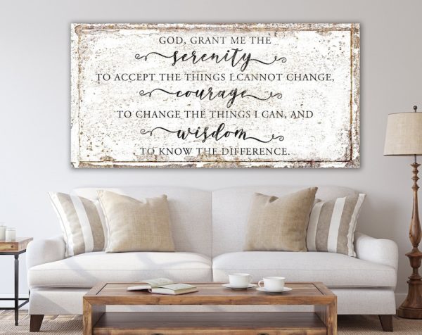 Modern Farmhouse Wall Decor Serenity Prayer Sign Christian Art Living