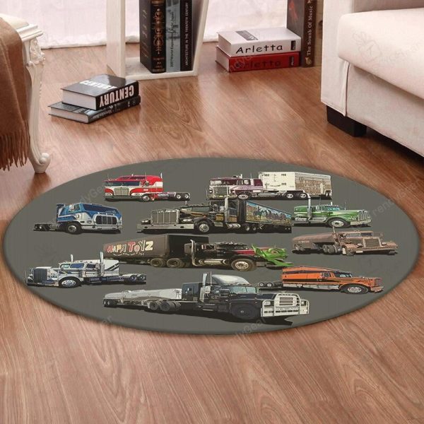 Convoy Round Mat Convoy Bj And The Bear Movin On Smokey And The Bandit Duel Big Trouble In Little China Over The Top White Line Fever Round Floor Mat Room Rugs Carpet Outdoor Rug Washable Rugs - Image 2