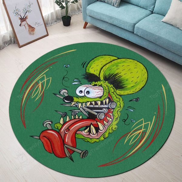 Hot Rod Rat Rod Pinstripe Round Mat Round Floor Mat Room Rugs Carpet Outdoor Rug Washable Rugs - Image 3