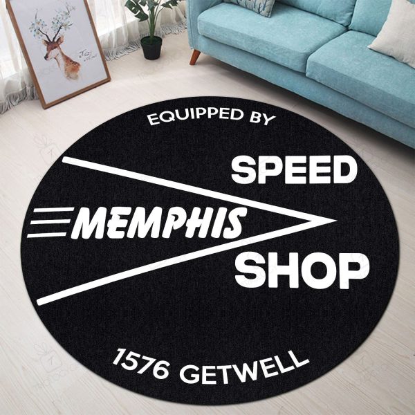 Memphis Speed Shop Round Mat Round Floor Mat Room Rugs Carpet Outdoor Rug Washable Rugs