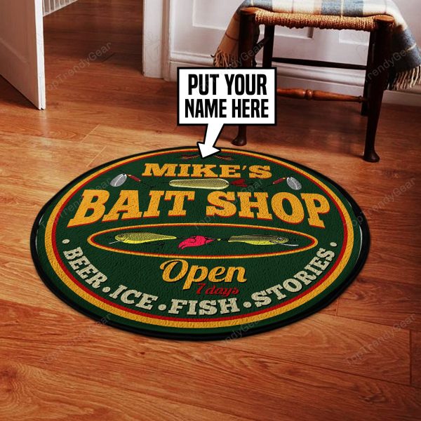 Personalized Bait Shop Beer Ice Fish Stories Round Mat 05344 Living Room Rugs, Bedroom Rugs, Kitchen Rugs - Image 2